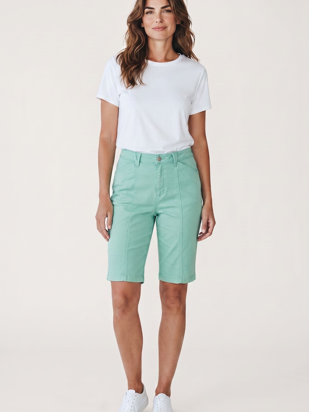 Rebecca Malone dusty turqoise Knee-Length Utility Bermudas
